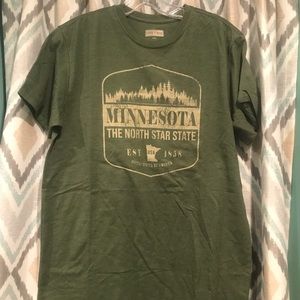 Brand New Green Mens Short Sleeve T-Shirt Minnesota The North Star State Small